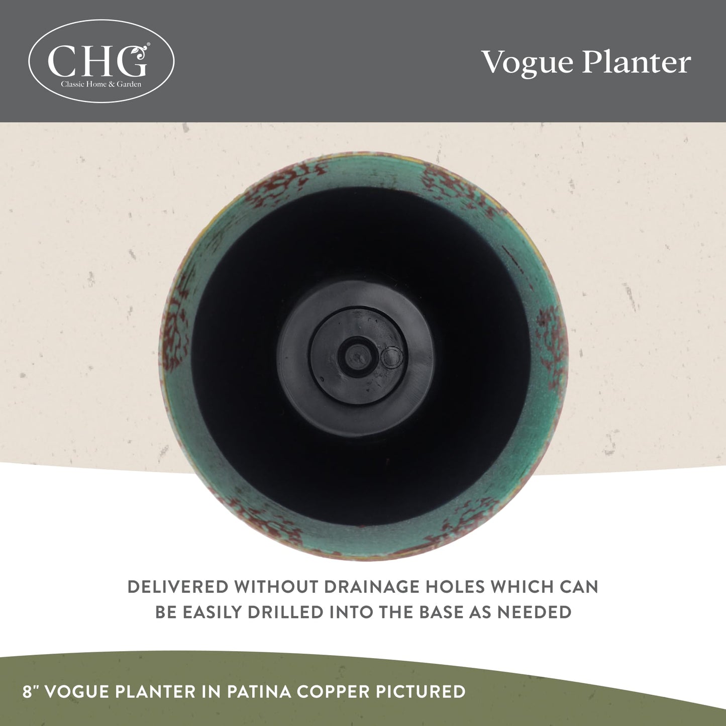 Classic Home and Garden Premiere Collection Planter, Vogue 8", Indigo