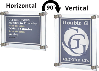 Azar Displays 105528 Floating Acrylic Wall Frame with Silver Stand Off Caps: 17" X 22" Graphic Size. Overall Frame Size: 21" X 26", Clear