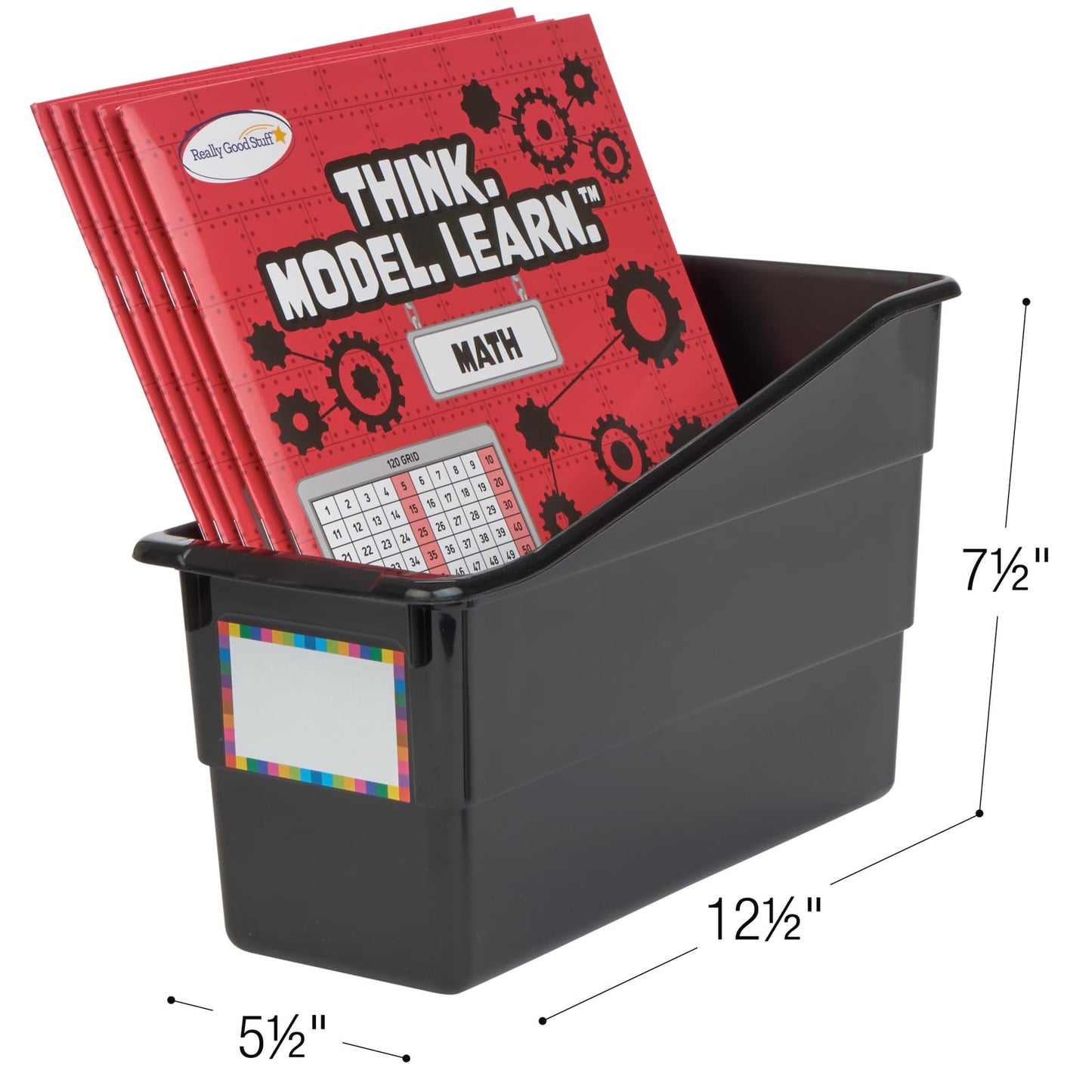 Really Good Stuff Durable Book & Binder Holders - 6 Pack - Black