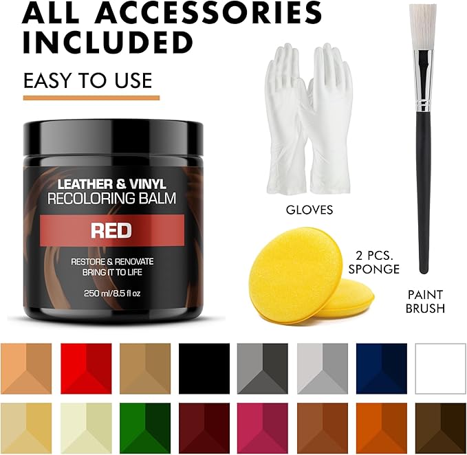 FORTIVO Leather Recoloring Balm, Color Restorer, Scratch Remover, Couch Paint