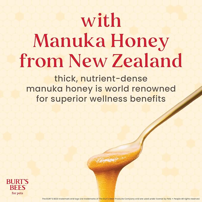 Burt's Bees for Pets Manuka Honey Oatmeal Shampoo for Dogs, Colloidal Oatmeal & Coconut Oil, 95%+ Natural Origin, No Sulfates, Parabens or Phthalates, Milk & Honey Scent, 16 Fl Oz