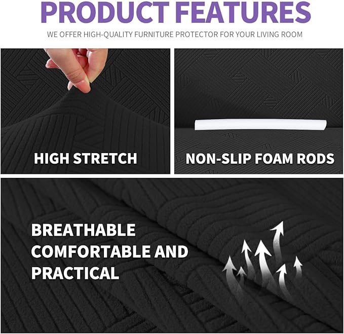 ZNSAYOTX Super Stretch Sofa Cover, New Striped Sofa Covers Fitted Slipcovers