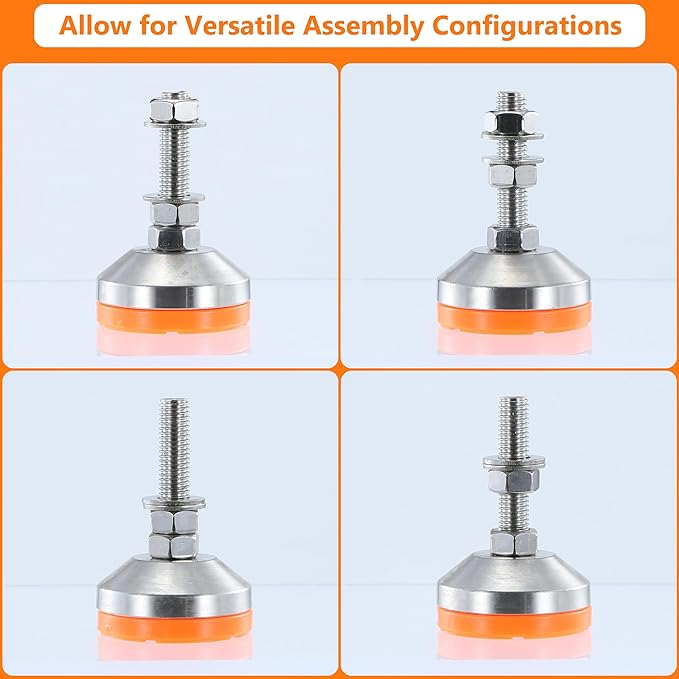 Heavy Duty 2400 lb Capacity Stainless Steel Adjustable Leveling Feet