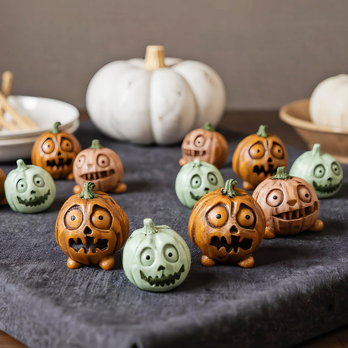 U WONDERFUL Mini Pumpkins Fall Decorations - 12PCS Halloween/Thanksgiving Small Pumpkins Plant Decorations for Pots, Fall Table Decor for Home, Farmhouse, Harvest Table Centerpiece