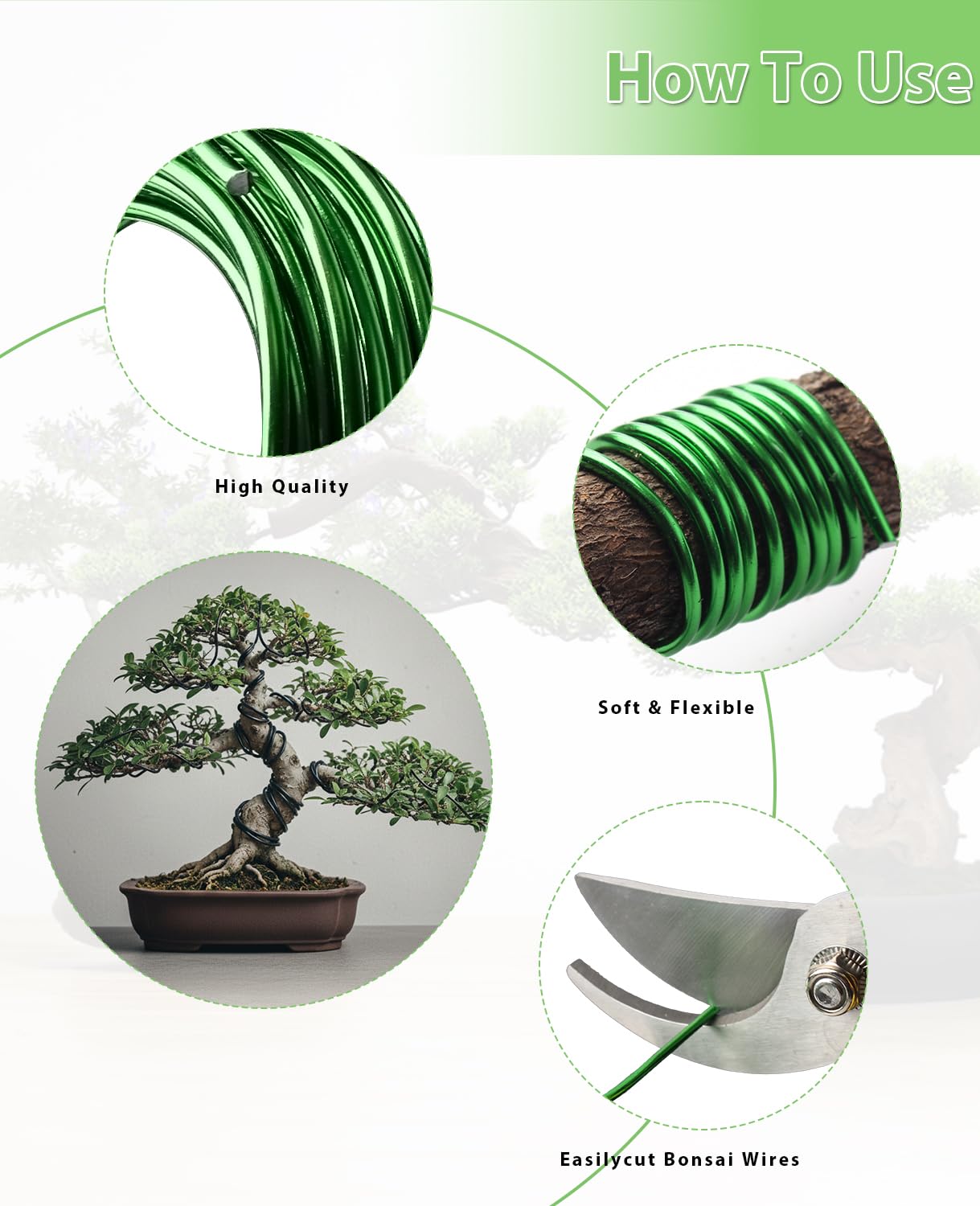 MOSFiATA Bonsai Wire Kit 8Pcs, 7 Roll Aluminum Bonsai Training Wire Coils with Cutter Set - Multiple Sizes (1/1.5/2.0/3.0mm) for Bonsai Trees Branch Control Plant Shaping