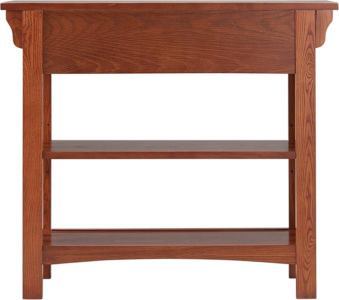 Leick Home Mission Impeccable Bookshelf, Solid Wood, 2 Drawers, 2 Shelves