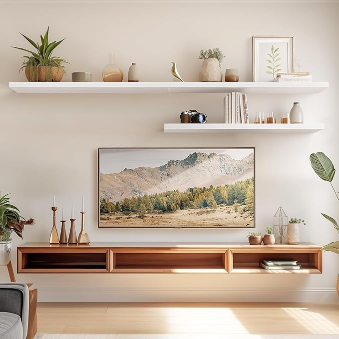 AMADA HOMEFURNISHING Floating Shelves Wall Mounted, 32 x 7 Inch Wall Shelves