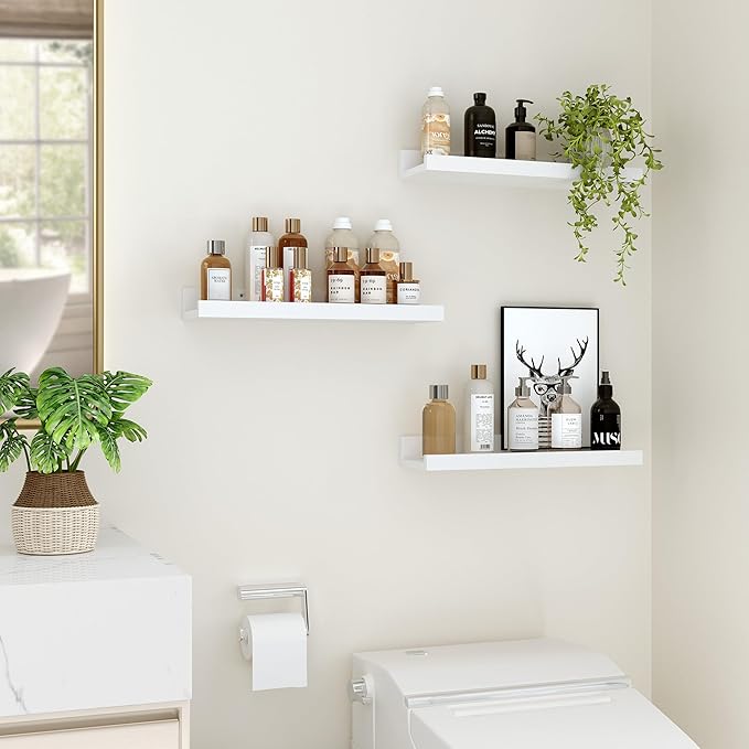 Floating Shelves for Wall, 16 inch Wood Floating Shelves Set of 2, Picture