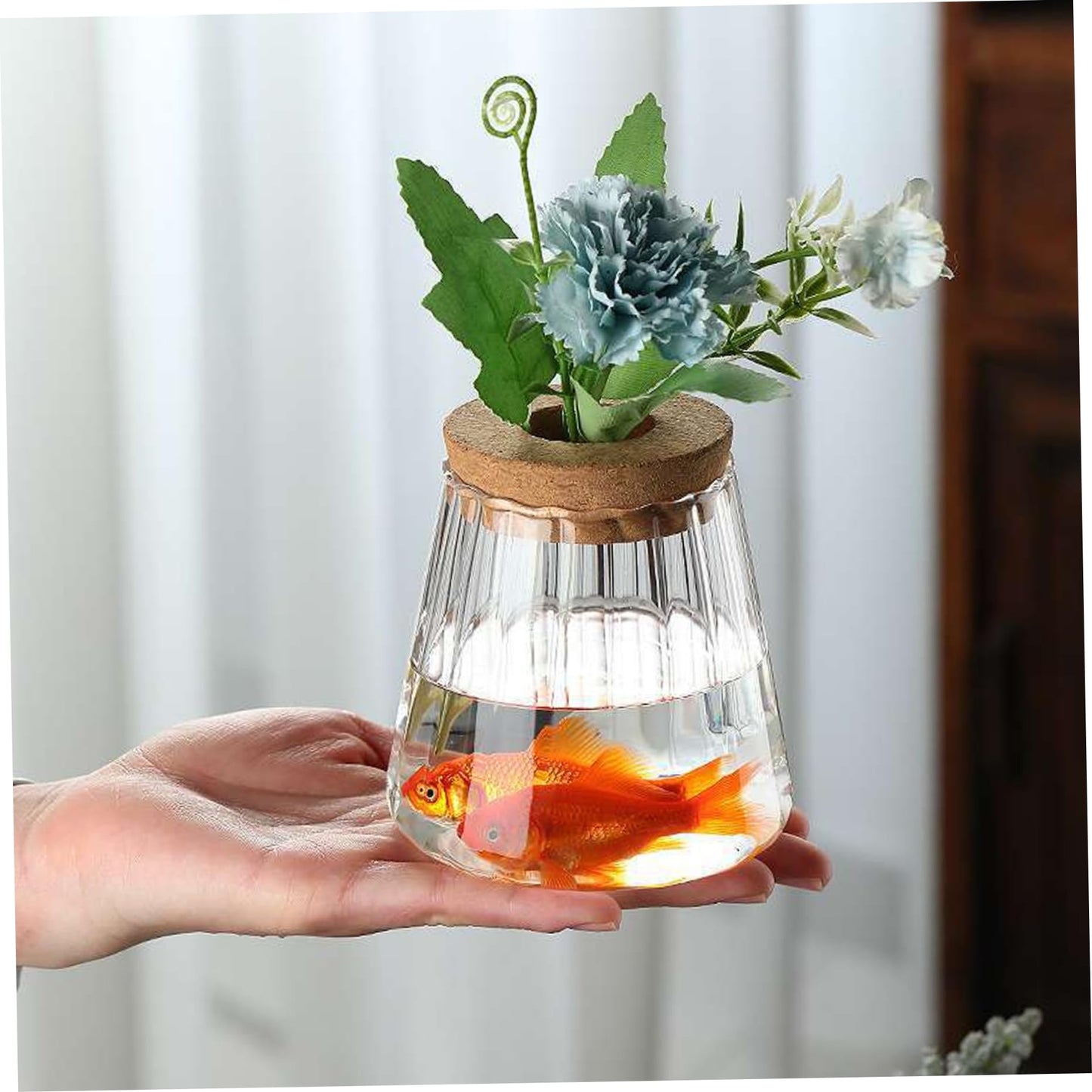 Vases, 3pcs Propagation Station, Plant Propagation Vases with Cork Stoppers & Wooden Stands for Hydroponic Plants, Office Desk Decor, Terrarium Jar