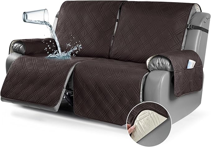 TAOCOCO 100% Waterproof Oversized Loveseat Recliner Cover, Non Slip Split Couch