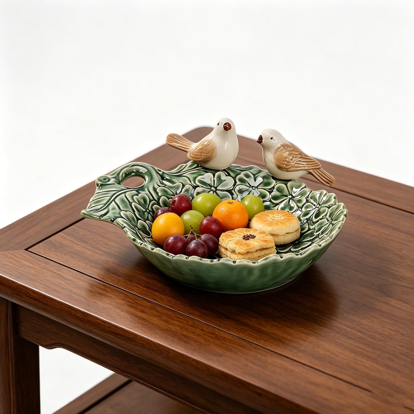 Qaoliffa Bird-Shaped Garden Planter - Fun Flower & Succulent Pot for Indoor Outdoor Use - Also Perfect as Jewelry Tray, Snack or Fruit Dish (Green)