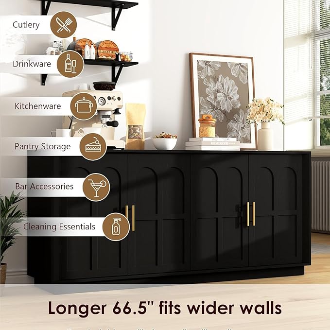 67'' Modern TV Stand for TVs up to 75'', Modern Long Media Console
