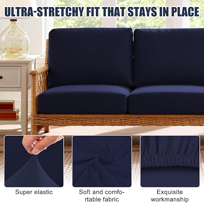 Patio Stretch Cushion Covers, Chair Cushion Covers& Sofa Replacement Slipcovers