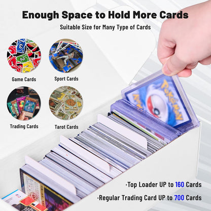 NUMINA 4 Pack 600 Card Storage Box Organizer for Trading Card Collection, Heavy Duty Sports Cardboard Box, Trading Gaming Cards Collection Box with Adjustable Dividers