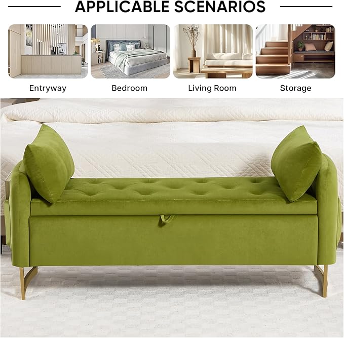 48" End of Bed Bench, Modern Storage Benches
