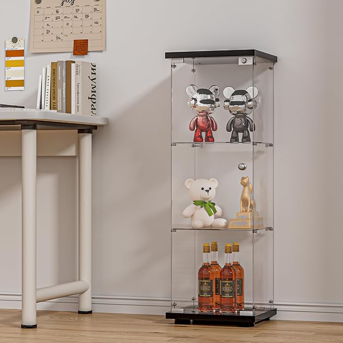 FANYUSHOW 3-Shelf Glass Display Cabinet