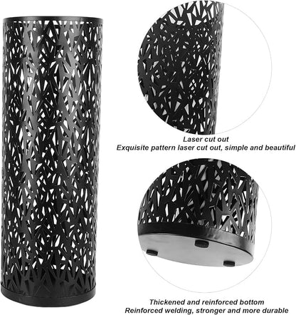 Umbrella Stand Rack for Entryway, Metal Hollowed Freestanding Umbrella Holder, Rain Collection Umbrella Organizer Bin for Can Walking Stick, Home Office Decor, Large