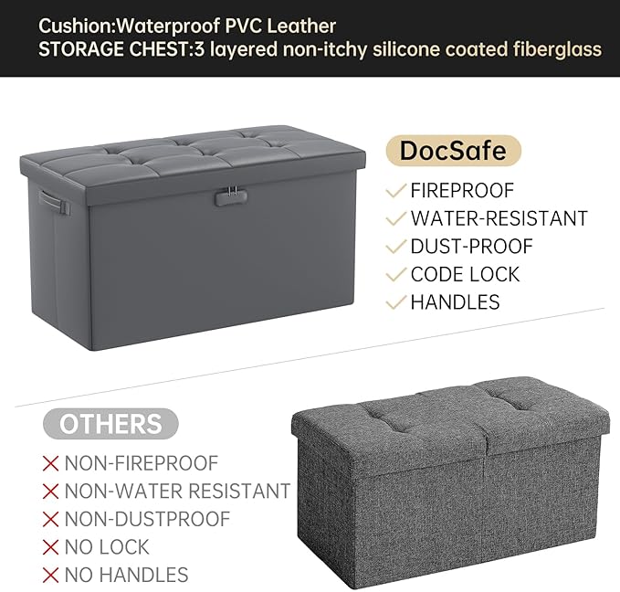 DocSafe Storage Ottoman Bench