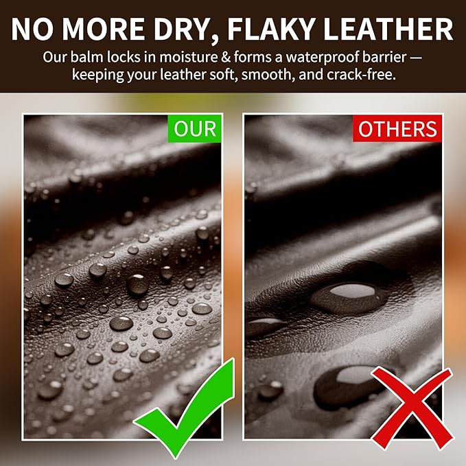 Leather Recoloring Balm with 100ml Mink Oil, Dark Brown Leather Repair Kit and
