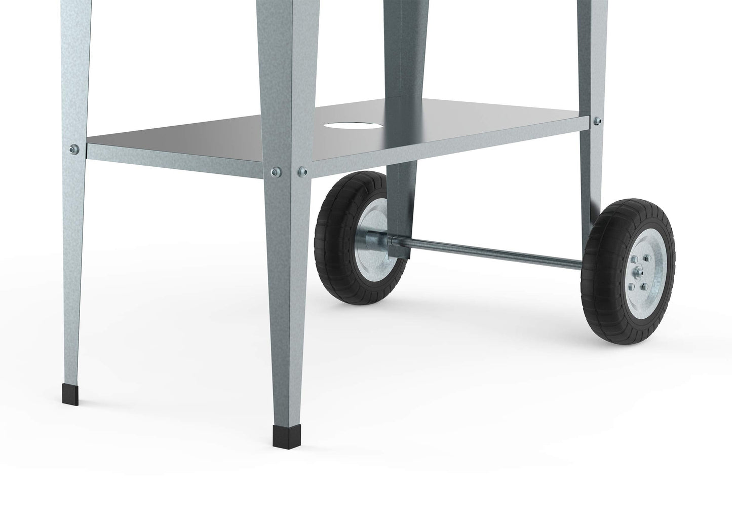 Herstera Raised Garden Bed with Wheels, Galvanized Steel Rectangular Elevated Planter Trolley with Cart Wheel & Drainage Hole, Ideal for Gardens, Indoor or Outdoor Patio/Porch, Silver