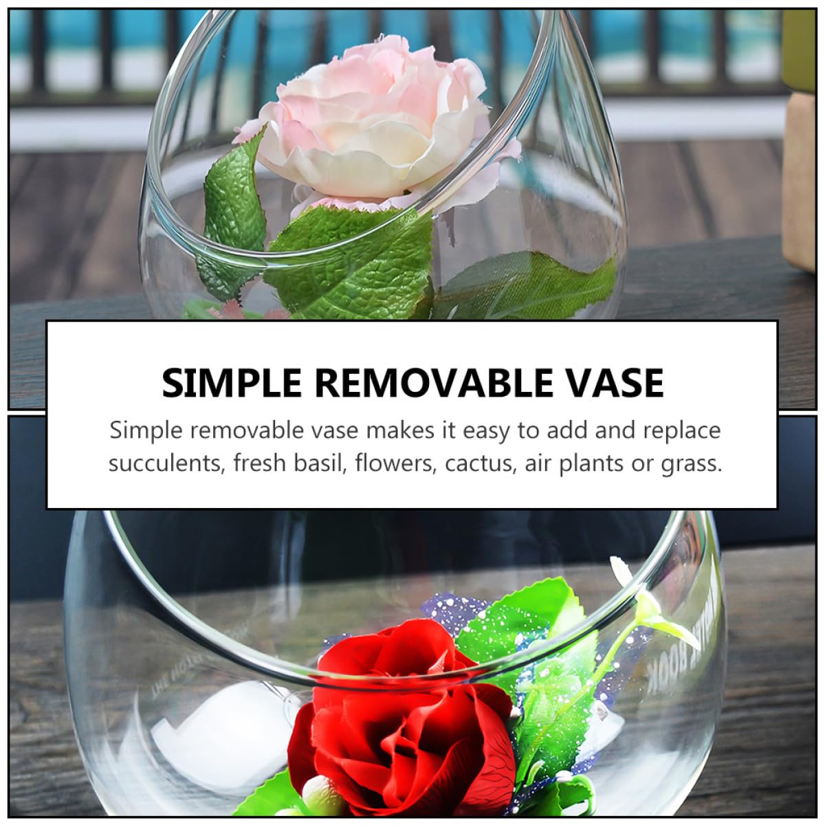 NUOBESTY 3pcs Slant Cut Glass Micro Landscape Bottles for Succulent Vase Desktop Ecological Terrarium Jar Home Décor