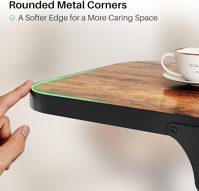 Kitstorack Ultra Stable & Durable End Table, Ajustable Height C Shaped Side