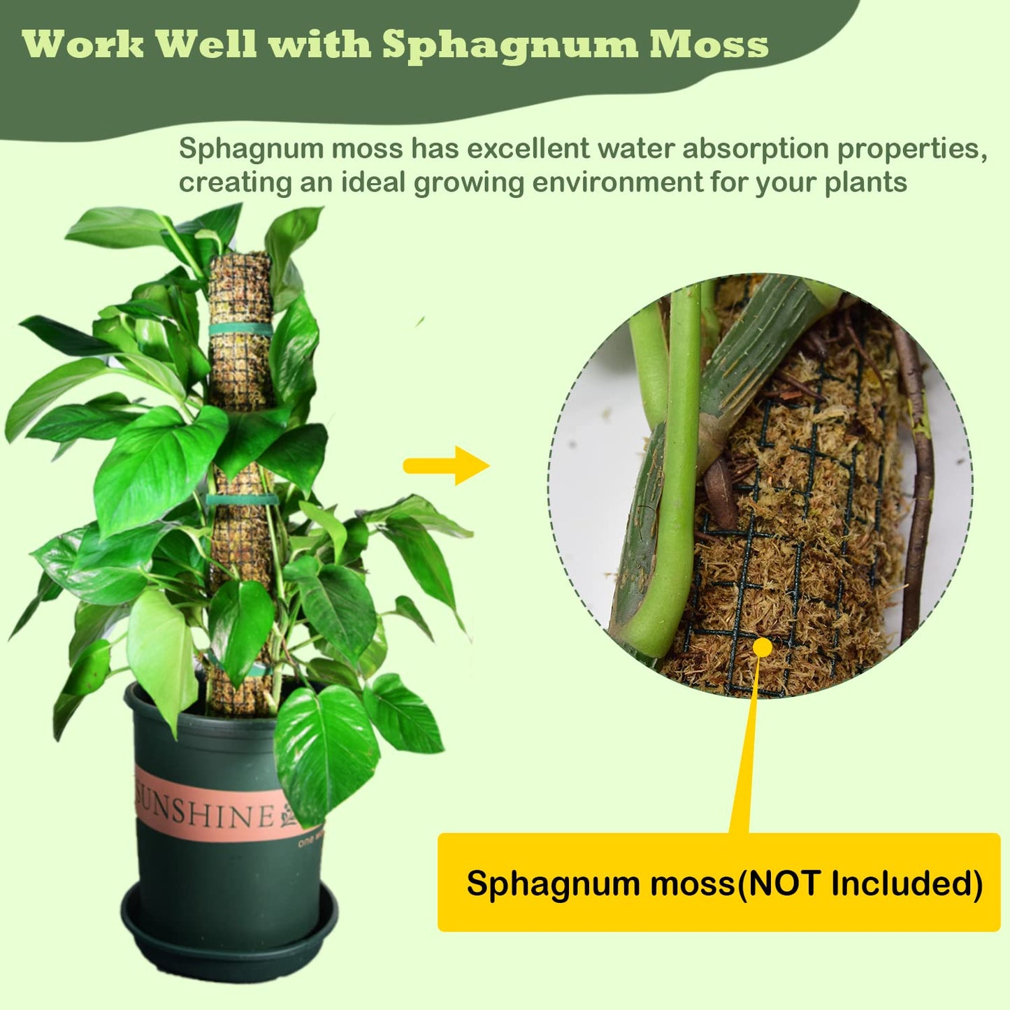 chicarry Moss Pole DIY Kit, 13.2ft Metal Moss Pole for Plants Monstera, 4Pcs 8.3in×3.3ft Steel Moss Pole Mesh with Plier, Cable Ties, Sphagnum Moss Pole (13.2ft Wire Mesh with Plier)