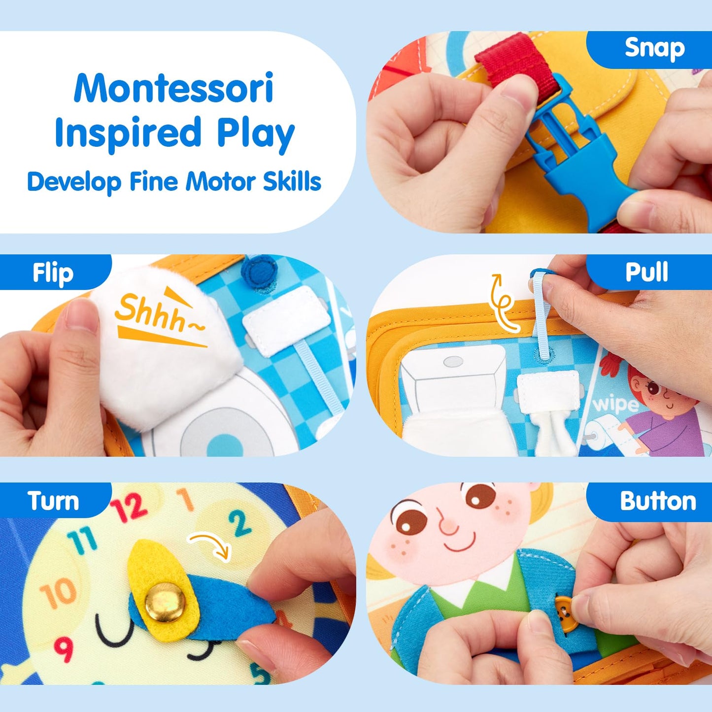 hahaland Busy Book Preschool Learning Activities - First Day of School Gifts Activity Books for Toddlers 1-4, Montessori Toys 2 Year Old Boy Girl Birthday Gift Preschool Must Haves Busy Board Ages 2-4