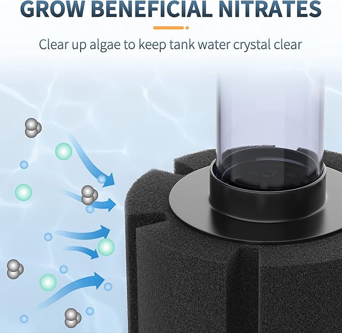 Pawfly Aquarium Nano Bio Sponge Filter Quiet Betta Fry Shrimp and Small Fish Foam Filter for Tiny Fish Tank up to 10 Gallon