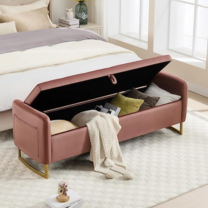 65" End of Bed Storage Bench, Modern Storage Benches