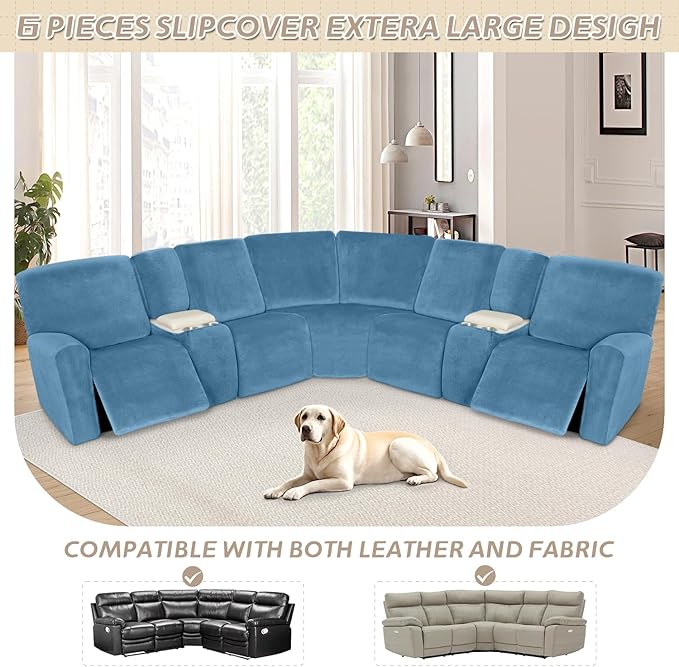 Arfntevss Sectional Recliner Couch Covers Velvet Washable Corner Sectional Sofa