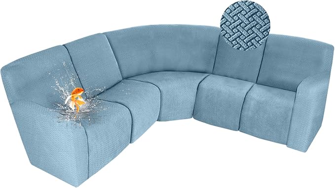 ALIECOM 100% Waterproof Recliner Sectional Couch Covers L Shape Stretch Corner