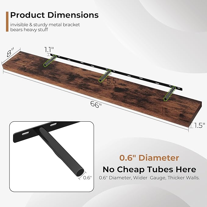 Fun Memories 66 Inch Fireplace Mantel Shelf