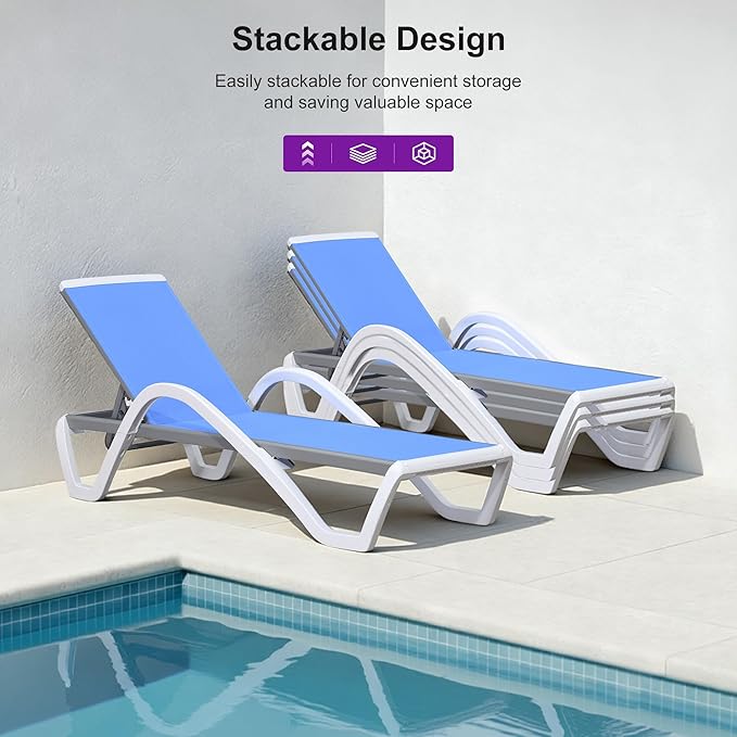 PURPLE LEAF Patio Chaise Lounge Chair