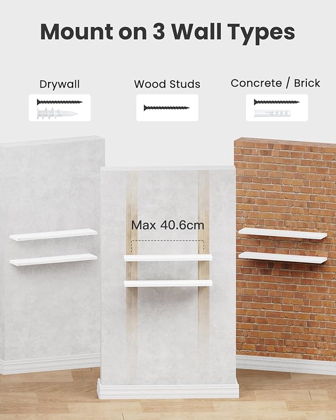 AMADA HOMEFURNISHING Floating Shelves Wall Mounted, 24 x 7 Inch Wall Shelves