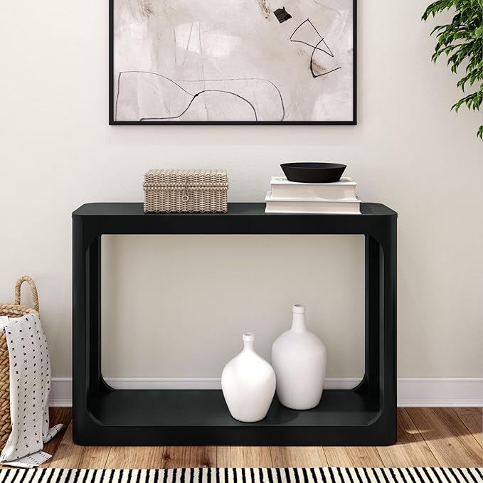Plank+Beam Forma Console Table, 46 Inch, Solid Wood Sofa Table, Entryway Table
