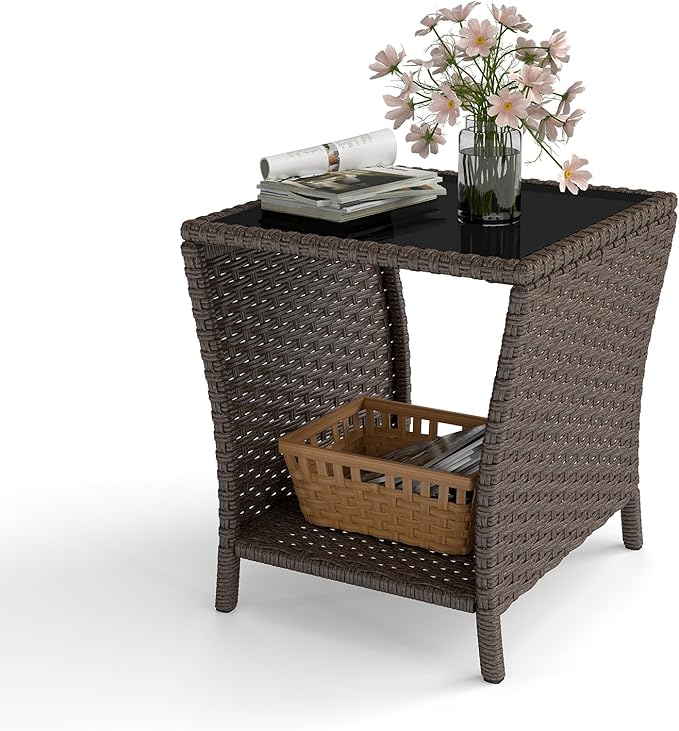kinbor Outdoor Wicker Side Table