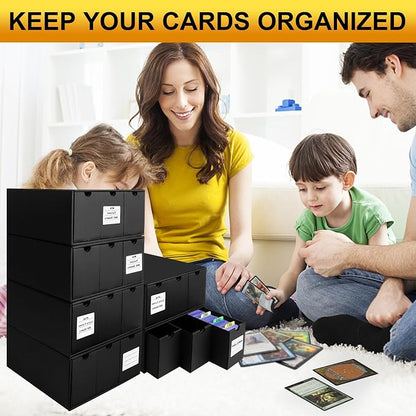 Trading Card Storage Box, 10800+ Card Organizer with 18 Inner Boxes & 72 Card Dividers, Fits Sleeved Cards & Toploaders for MTG, TCG, YGO, PTCG, Sports Cards, with Labels & Tapes