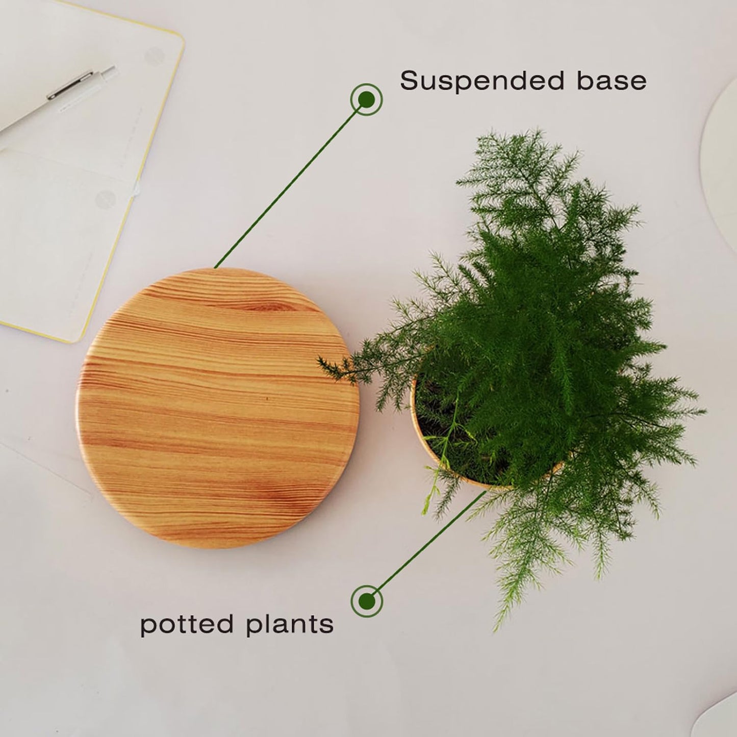 INLETTER Floating Magnetic Levitating Flower Pot Bonsai Air Plant Pot Planter Potted for Home, Office & Desk Decor Gift,A,1