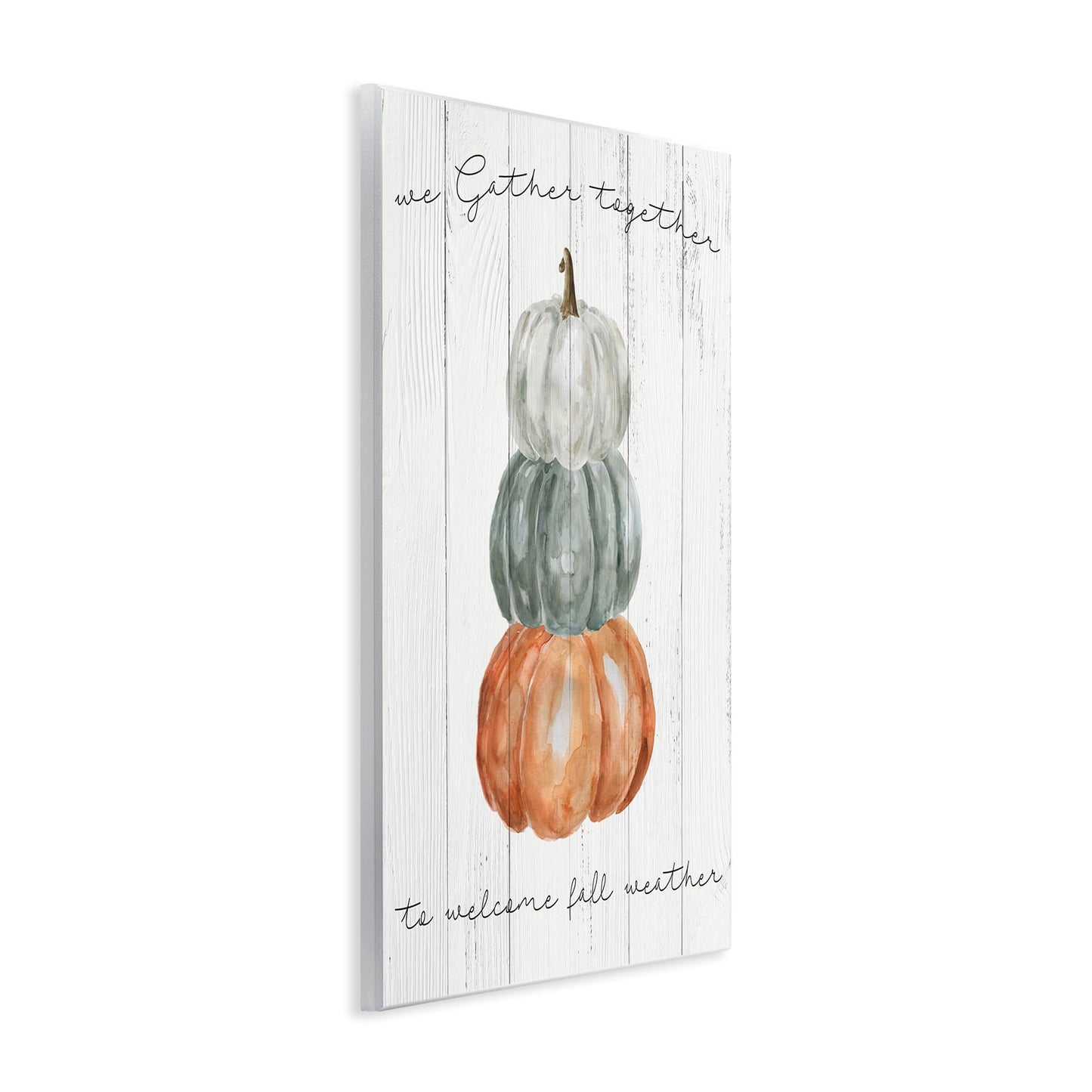 Stupell Industries 'Gather Together Fall Weather Pumpkins ', Wall Plaque Art, 13 x 19 Inches, Easy to Hang and Sturdy, Made in USA, by Livi Finn