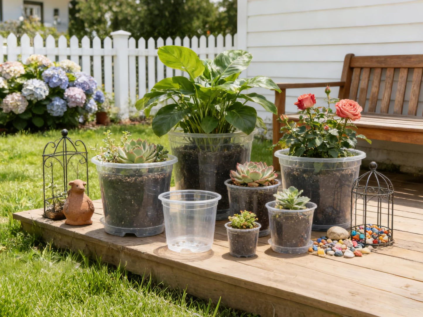 RZOIKZOI 30-Pack Clear Nursery Pots with Drainage Holes (3.5/4/5 Inch) – Transparent Plastic Plant Pots with 30 Labels, Assorted Sizes for Seed Starting, Succulents, Indoor and Outdoor Use