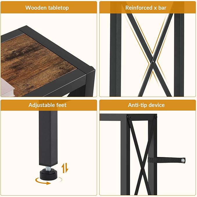 Gewudraw 41.8" Console Table, Narrow Behind The Couch Table