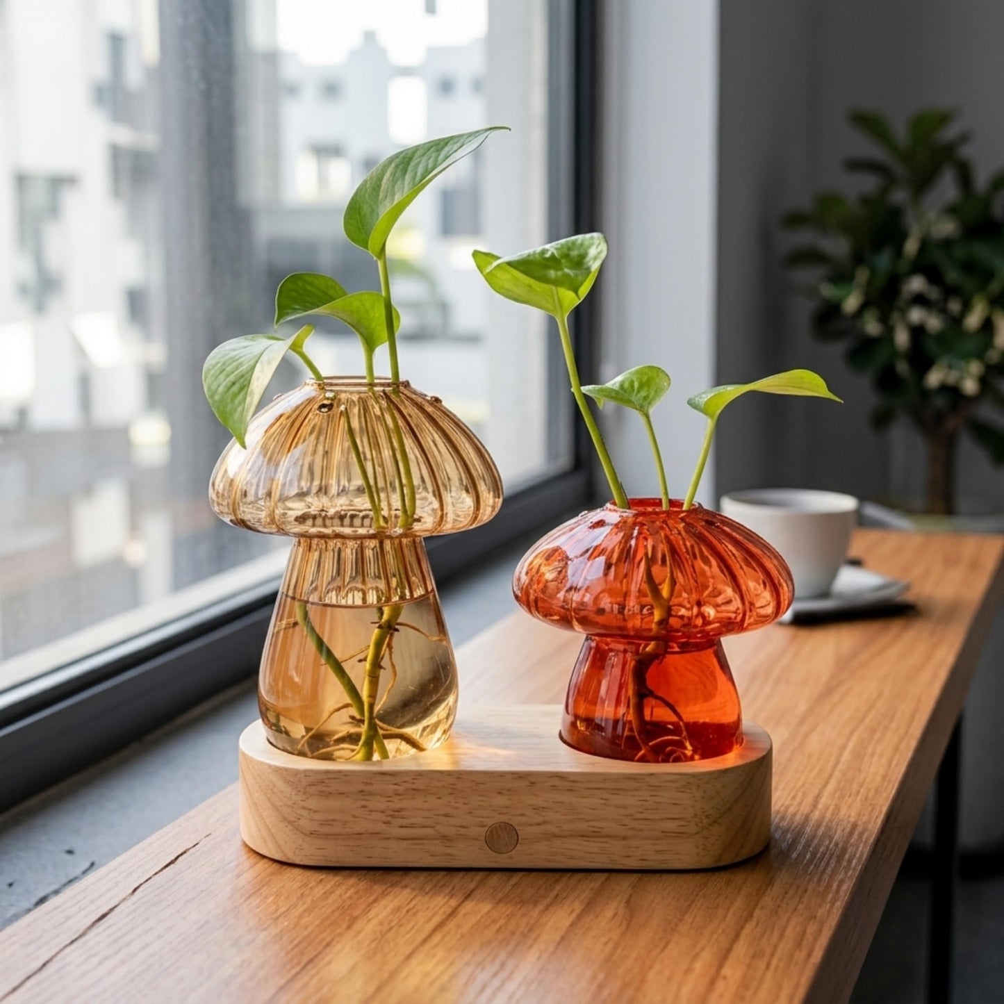 Propagation Vase with Light，Plant Propagation with Stepless Dimming Function for Home Office Night Decor,Led Hydroponic Plant Jars Valentines Day Gifts for Mom Women Plant Lovers