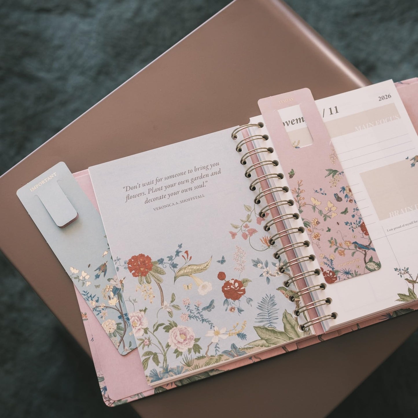 KOKONOTE Planner 2026-2027 Seasonal Flowers - Planner for Women 17 Month (Aug 26/ Dec 27) | Weekly & Monthly Academic Planner 2026-2027 | 6.4" x 7.9" | Hardcover Agenda 2026 | Thick paper 120 g/m²