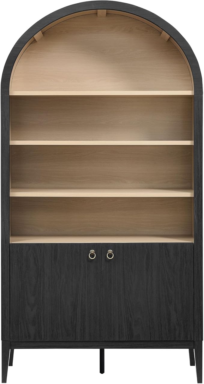 Modway Nolan Tall Arched Storage Display Cabinet in Black