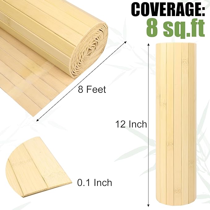 Bamboo Wall Panel for Interior Wall Decor, Renewable Pole Wrap Wainscoting Roll