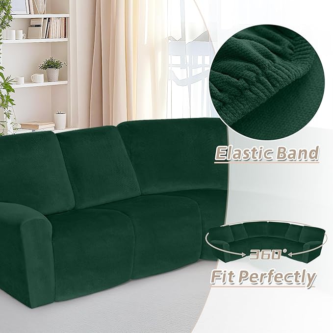 Arfntevss Sectional Recliner Couch Covers Velvet Corner Sectional Sofa Cover