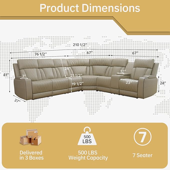 Power Reclining Leather Sectional Sofa