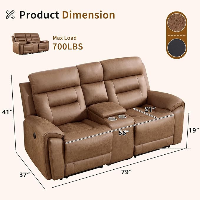 ANJ Power Reclining Loveseat Sofa
