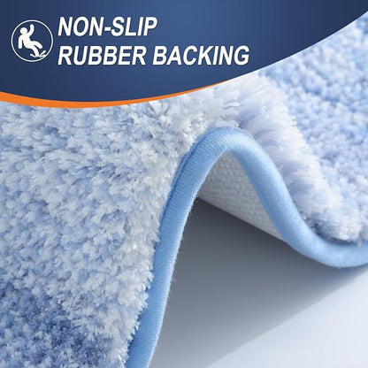 OLANLY Large Bathroom Rugs Mat 40x24, Extra Soft Absorbent Microfiber Bath Rugs, Rubber Backing, Quick Dry, Washable Bath Mats for Bathroom Floor, Tub and Shower, Home Decor Accessories, Light Blue